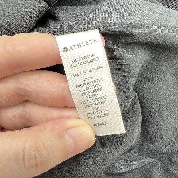 Athleta Hoodie Womens Small Black Full Zip Jacket Sweater Gym Thumbholes - Picture 4 of 4